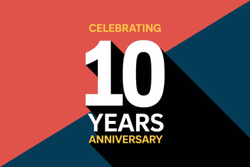 Celebrating 10 Years Anniversary with Colorful Geometric Background