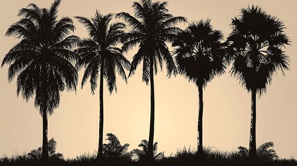 Obraz premium Tropical palm illustration vector high resolution picture