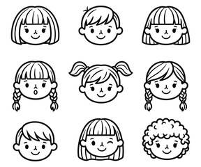 Collection of diverse boy and girl avatars