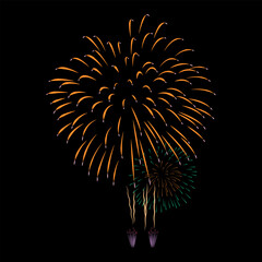 Fireworks Vector with black background.
