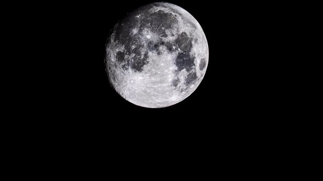 Spectacular spacecraft journey flying towards the Moon, revealing the intricate details of its craters and rugged terrain in a mesmerizing approach to the lunar surface against the void of space