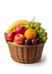 isolated fruit basket with white background