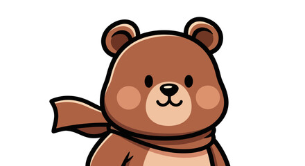 Obraz premium Cartoon bear illustration on white background