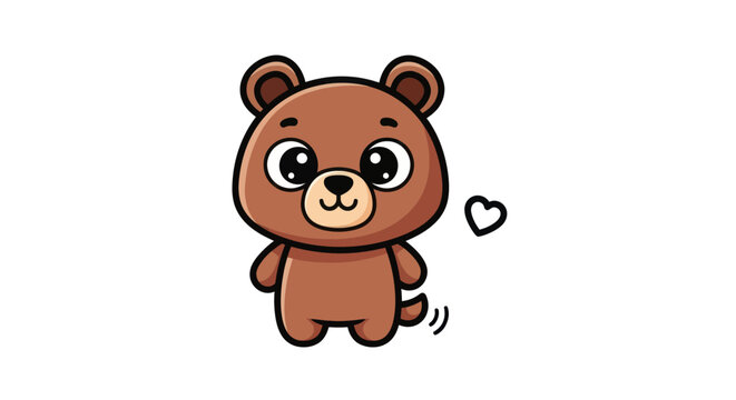 Cartoon bear illustration on white background