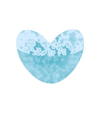 Blue ice heart covered in frost sticker