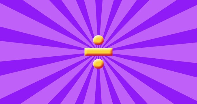 Wobbly Division Symbol Animation for Kids Basic Math Education