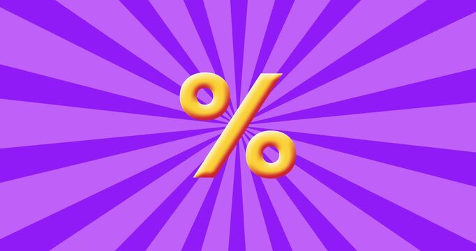 Wobbly Percentage Symbol Animation for Kids Basic Math Education