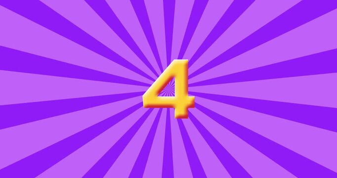 Wobbly Number 4 Animation for Kids Basic Math Education