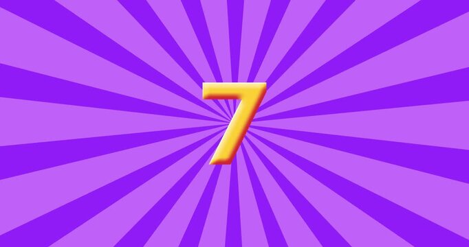 Wobbly Number 7 Animation for Kids Basic Math Education