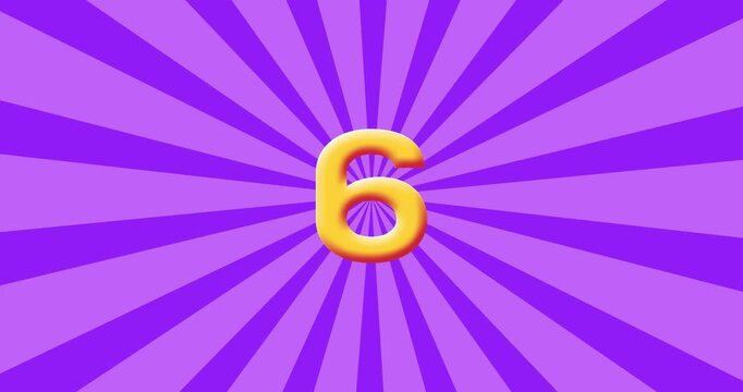Wobbly Number 6 Animation for Kids Basic Math Education