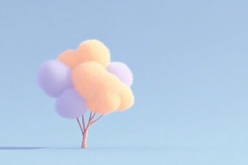 Fototapeta premium A small tree with a bunch of balloons