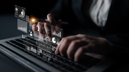 Data insights, charts, and analytics help visualize performance. Data drives strategy, analytics enhances growth, and data improves business outcomes through analytics. Latch