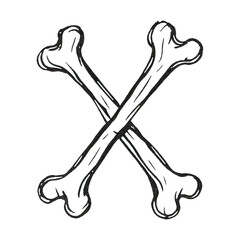 PNG Crossed bones hand-drawn illustration.