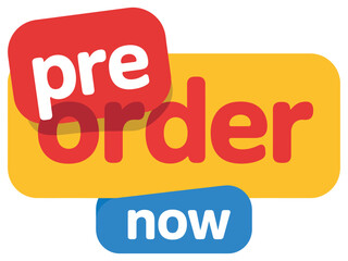 Pre Order Now Colorful Text