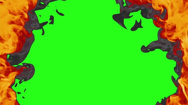 green scren fire smoke flame