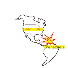 United states and venezuela on map
