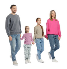 Obraz premium Portrait of happy family on white background