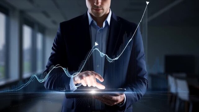 Visionary business idea represented by glowing roadmap lines
