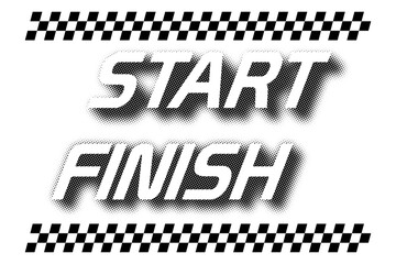 Start and finish flag. Race flag. Checkered flag. Racing stripes. Race motorsport carsport graphics. Vector editable illustration