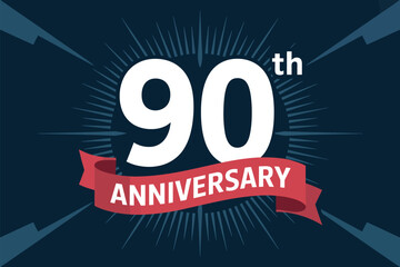 90th Anniversary Celebration Graphic Design Element