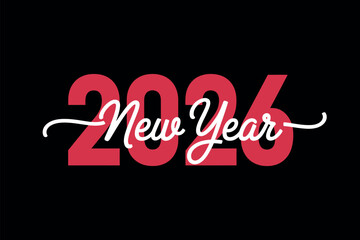 New Year 2026 Celebration Typography Design