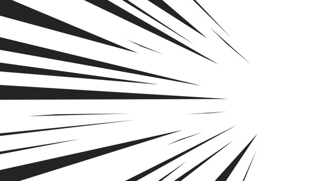 Abstract comic book flash explosion radial lines on transparent background. Vector illustration superhero design. Bright black light strip burst. Flash ray blast glow. Speed lines Manga frame. Anime