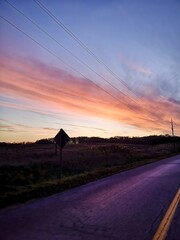 sunset in the countryside