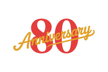 Colorful 80th Anniversary Celebration Logo Design