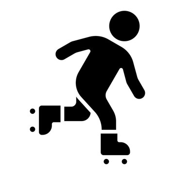 Person inline skating, inline skater glyph solid icon