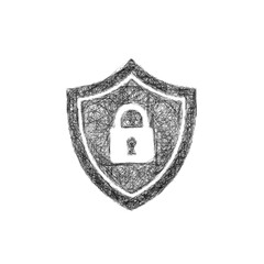 Sketch cyber security icon design