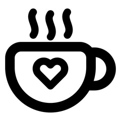 Obraz premium hot mug Valentines day celebration icon 