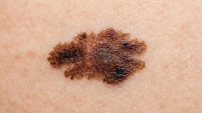 Close Up View of Atypical Skin Cancer Mole