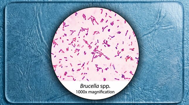 Microscopic View of Brucella Species Bacteria at High Magnification