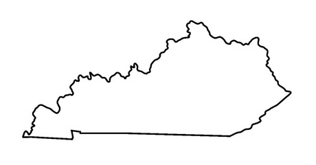 Kentucky state empty border outline