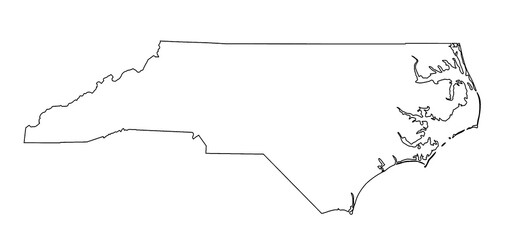 North Carolina state empty border outline