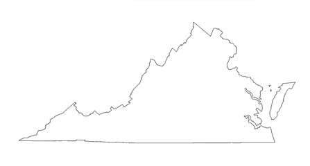Virginia state empty border outline
