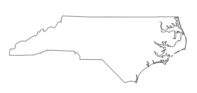 North Carolina state empty border outline