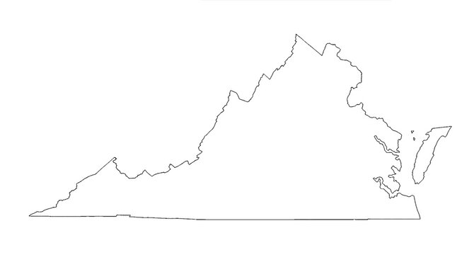 Virginia state empty border outline