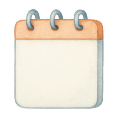 PNG Blank calendar with watercolor design.