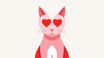 Cat with Heart Eyes Illustration