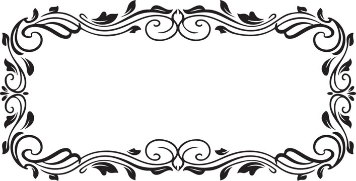 Line Border Silhouette on White Background