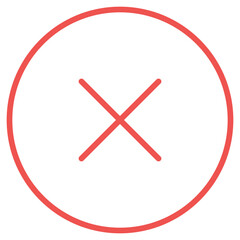 Fototapeta premium Flat Colored Close Icon for User Interface Interaction