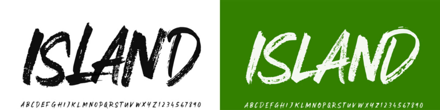 Lettering font isolated on background. Texture alphabet in street art and graffiti style. Grunge and dirty effect. Vector brush letters.