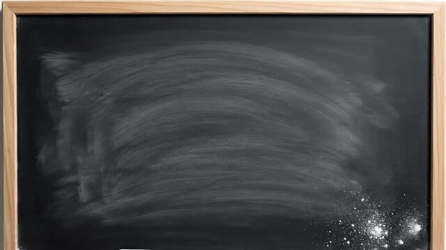 Blank chalkboard with eraser with white wall.