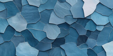 Blue texture stone background with irregular abstract mosaic pattern. Modern design for wall surface or decorative interior concept