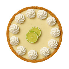 Naklejka premium PNG Lime pie with whipped cream