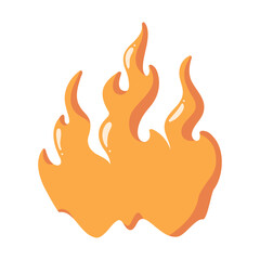 Orange fire flame illustration. Burning heat symbol. Vector isolated cartoon illustration without background