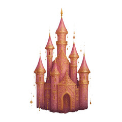 Obraz premium PNG Enchanting fairytale castle illustration.