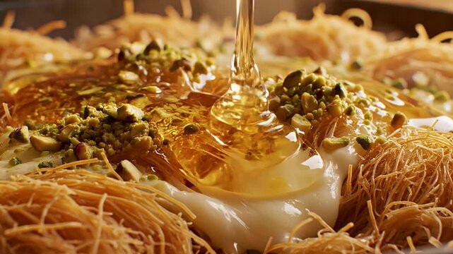 Kanafeh with Syrup and Pistachios