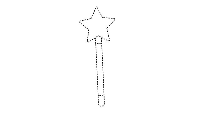 Dotted star wand with handle on for magic or fairy concept